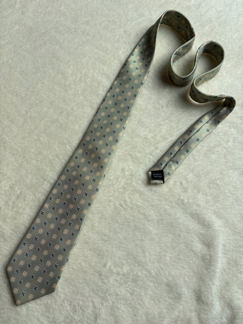 Jacob Alexander Men's Geometric Gray Gold Black Tie Woven Classic 100% Polyester